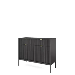 Komody></noscript>PIASKI Komoda z szufladami 104 cm AVANTI czarny