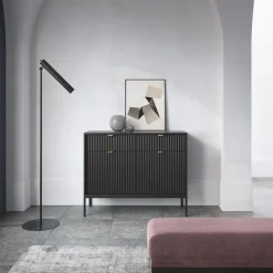 Komody></noscript>PIASKI Komoda z szufladami 104 cm AVANTI czarny