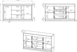 Zestawy Mebli Do Salonu|Komody></noscript>ML Meble Komoda z szufladami 165 cm do salonu BALTICA