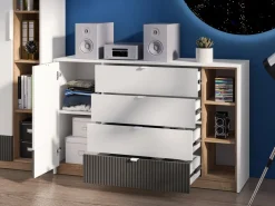 Zestawy Mebli Młodzieżowych|Komody></noscript>ML Meble Komoda z szufladami 138 cm do pokoju młodzieżowego TORINO