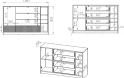 Zestawy Mebli Młodzieżowych|Komody></noscript>ML Meble Komoda z szufladami 138 cm do pokoju młodzieżowego TORINO