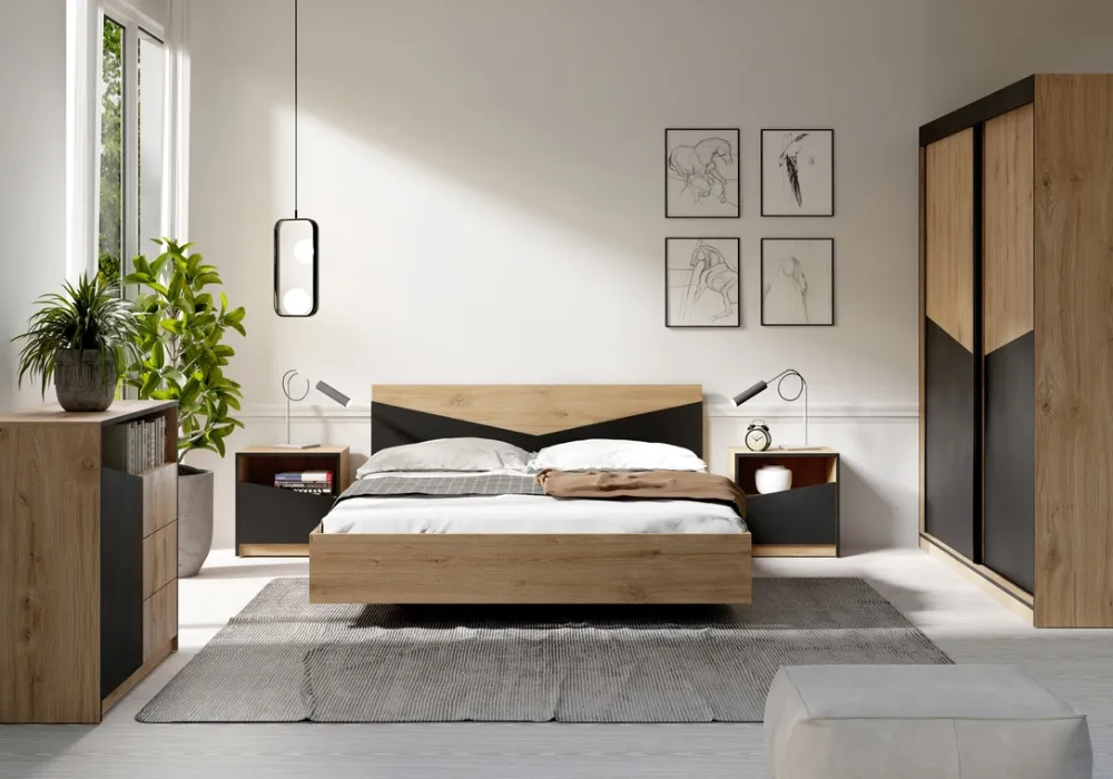 Zestawy Mebli Do Sypialni|Komody>JUREK Komoda z szufladami 100 cm nowoczesna AMADEO dąb odwieczny