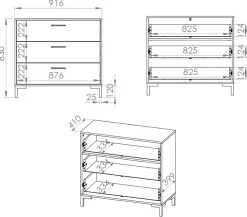 Zestawy Mebli Do Salonu|Komody></noscript>ML Meble Komoda z szufladami do przedpokoju 90 cm NEVIO dąb artisan