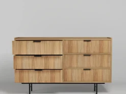 Zestawy Mebli Do Salonu|Komody></noscript>KAROL MEBLE Komoda z szufladami do salonu 150 cm ELVIO hikora naturalna