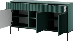 Zestawy Mebli Do Salonu|Komody>PIASKI Komoda z szufladami do salonu 154 cm AVANTI ryflowane fronty labrador