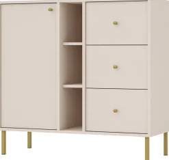 Zestawy Mebli Do Salonu|Komody>Lempert Komoda z szufladami do salonu 100 cm TOKEN beż piaskowy