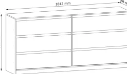 Komody></noscript>GAŁA MEBLE Komoda z szufladami do salonu 180 cm MARANTA