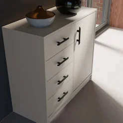 Komody>MEBLAR Komoda z szufladami do sypialni 90 cm SEVAS kaszmir