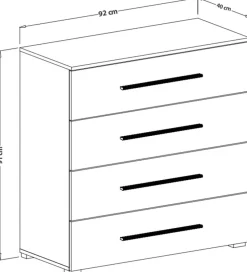 Zestawy Mebli Do Sypialni|Komody></noscript>Helvetia Komoda z szufladami do sypialni w stylu loftowym 90 cm BETA