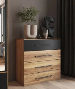 Zestawy Mebli Do Sypialni|Komody></noscript>Helvetia Komoda z szufladami do sypialni w stylu loftowym 90 cm BETA