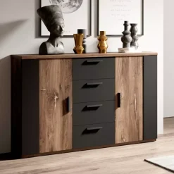 Komody></noscript>Helvetia Komoda z szufladami do sypialni 132 cm SAVRELO