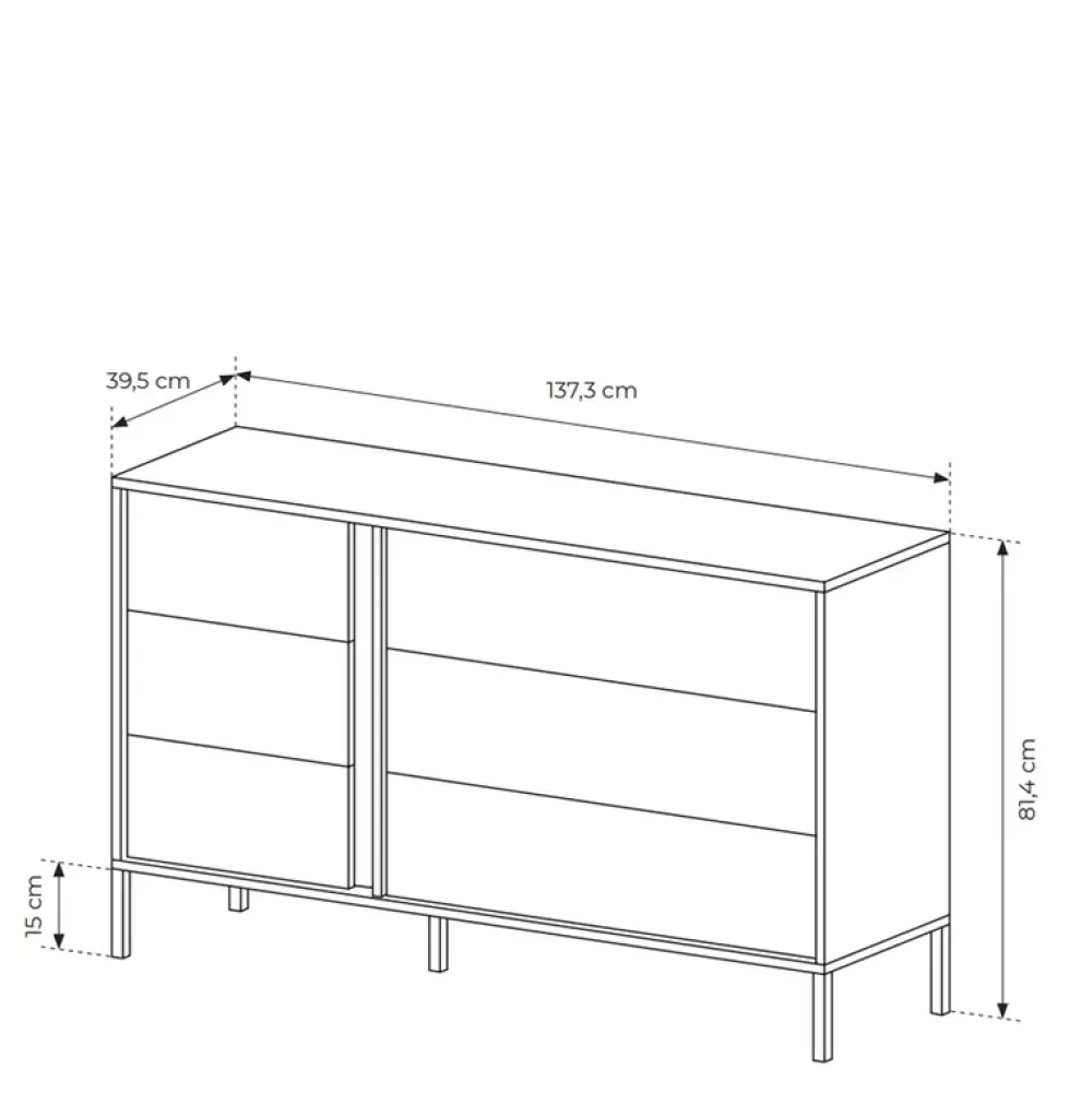 Zestawy Mebli Do Sypialni|Komody>LASKI Komoda z szufladami do sypialni DESIO