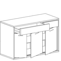 Zestawy Mebli Do Sypialni|Komody></noscript>JARSTOL Komoda z szufladami drzwi półki MORNE