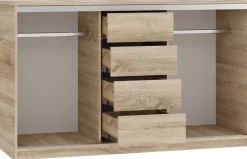 Komody>BROMARKT Komoda z szufladami i drążkami 160 cm TOP dąb sonoma