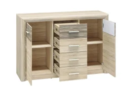 Zestawy Mebli Do Salonu|Zestawy Mebli Młodzieżowych>ML Meble Komoda z szufladami i drzwiami 138 cm CASTEL dąb sonoma