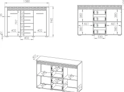 Zestawy Mebli Do Salonu|Komody></noscript>ML Meble Komoda z szufladami i drzwiami do salonu 138 cm ARTIS