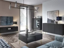 Komody></noscript>PIASKI Komoda z szufladami na wysokich nóżkach do salonu HEAVEN