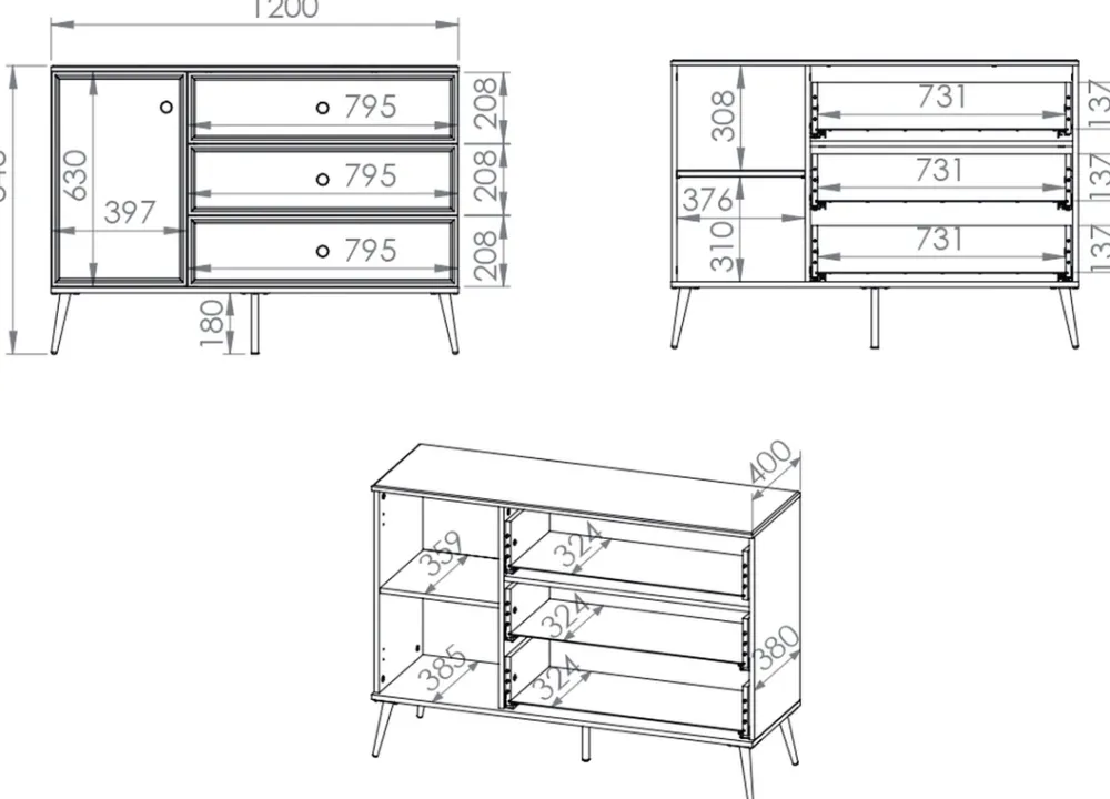 Komody>ML Meble Komoda z szufladami w stylu glamour GOLDIN biały połysk