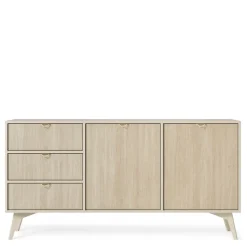 Zestawy Mebli Do Salonu|Komody>PIASKI Komoda z szufladami w stylu boho FLOW jodełka scandi