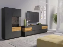 Komody></noscript>Helvetia Komoda z witryną 80 cm lewostronna KOBE