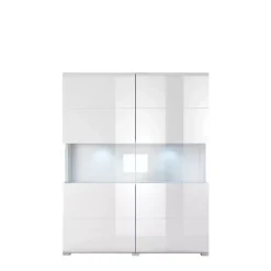 Komody>Helvetia Komoda z witryną TENDER połysk biały