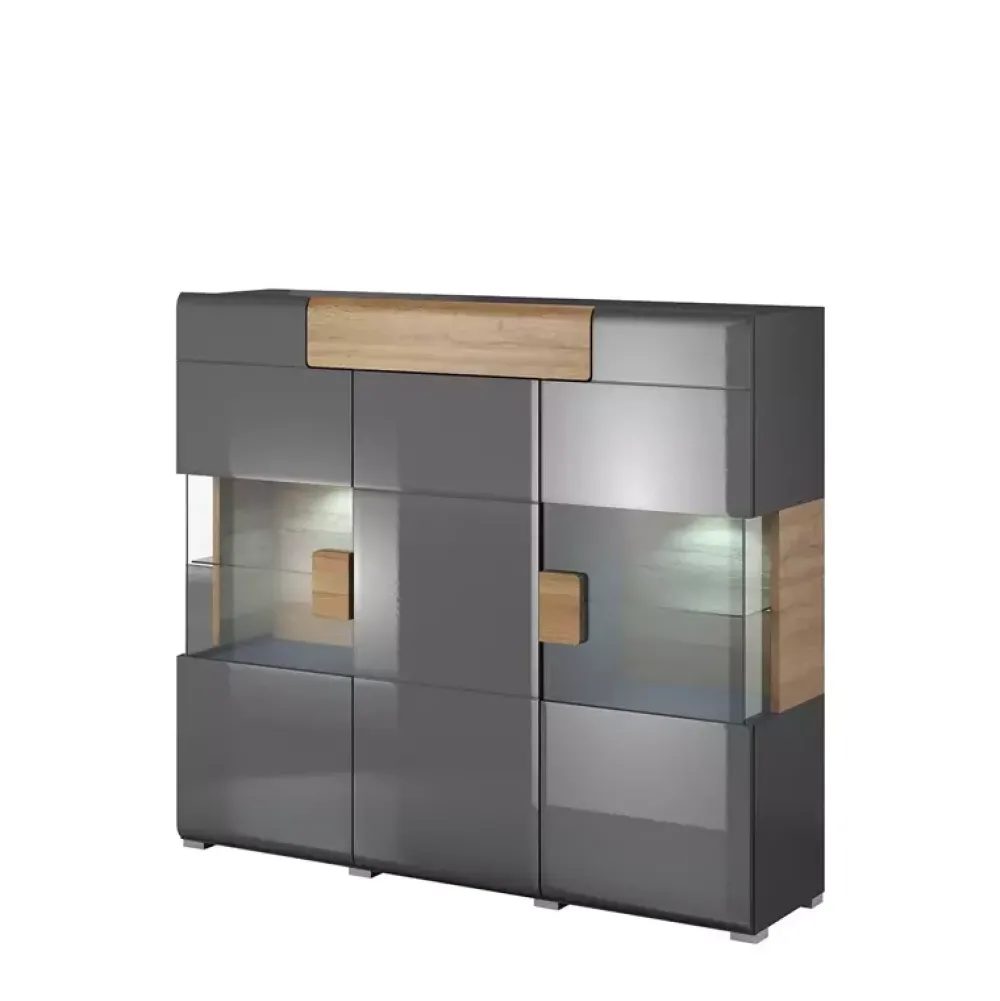 Zestawy Mebli Do Salonu|Komody>Helvetia Komoda-Barek na alkohol TENDER antracyt połysk