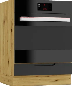 Meble Kuchenne></noscript>Stolkar Komplet nowoczesnych mebli kuchennych ISABEL czarny groszek