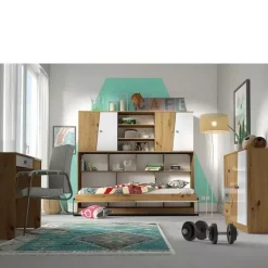 Zestawy Mebli Młodzieżowych>DOMEL Komplet nowoczesnych mebli z regałem MONACO