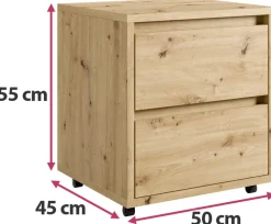 Kontenerki></noscript>MARIDEX Kontenerek z szufladami 50 cm do biurka CRAFTON dąb artisan