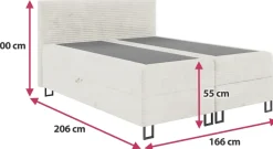 Łóżka Małżeńskie|Łóżka Ze Stelażem></noscript>BROMARKT Kontynentalne łóżko dwuosobowe tapicerowane do sypialni 160x200 cm TESSA