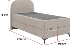 Łóżka Młodzieżowe|Łóżka Ze Stelażem></noscript>BROMARKT Kontynentalne łóżko dziecięce 90x200 cm do sypialni SERENO