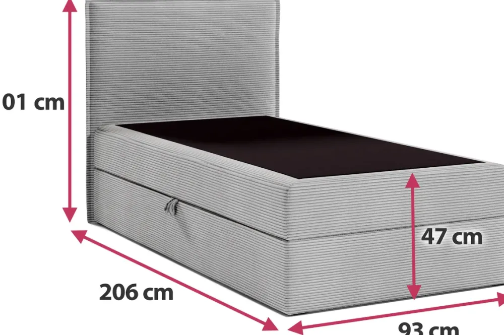 Łóżka Młodzieżowe|Łóżka Ze Stelażem>BROMARKT Kontynentalne łóżko dziecięce 90x200 cm z pojemnikiem MALIBU