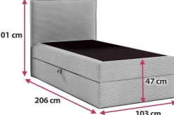 Łóżka Młodzieżowe|Łóżka Ze Stelażem></noscript>BROMARKT Kontynentalne łóżko tapicerowane do pokoju dziecka 100x200 cm MALIBU