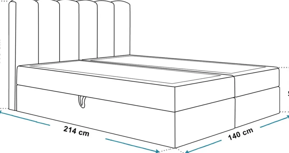 Łóżka Młodzieżowe|Łóżka Ze Stelażem>Riban Kontynentalne łóżko 140x200 cm z pojemnikiem beżowe dwuosobowe BALENO