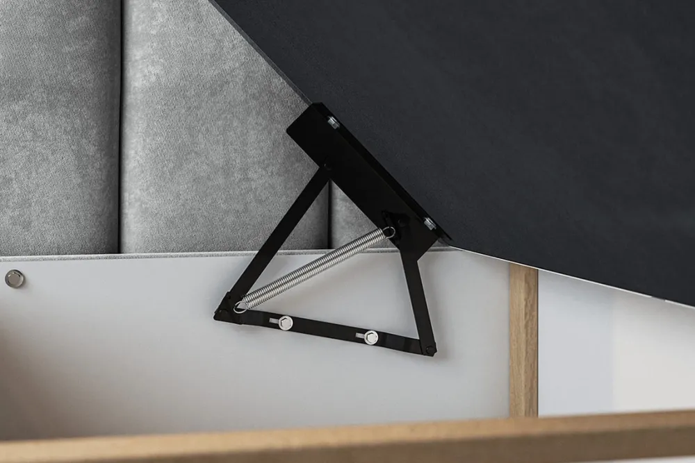 Łóżka Młodzieżowe|Łóżka Ze Stelażem>Riban Kontynentalne łóżko 140x200 cm z pojemnikiem beżowe dwuosobowe BALENO