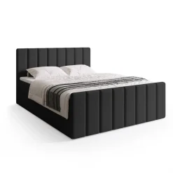 Łóżka Małżeńskie|Łóżka Ze Stelażem></noscript>BROMARKT Kontynentalne łóżko 180x200 cm z pojemnikiem DENVER DUO czarny