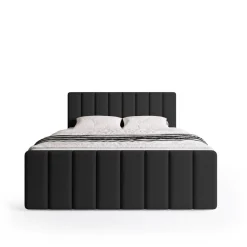 Łóżka Małżeńskie|Łóżka Ze Stelażem></noscript>BROMARKT Kontynentalne łóżko 180x200 cm z pojemnikiem DENVER DUO czarny