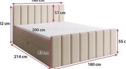 Łóżka Małżeńskie|Łóżka Ze Stelażem></noscript>BROMARKT Kontynentalne łóżko 180x200 cm z pojemnikiem DENVER DUO czarny