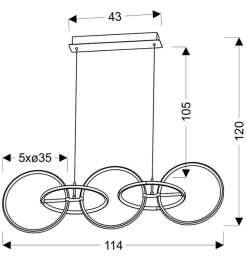 Oświetlenie Sypialni|Oświetlenie Salonu></noscript>Apeti KOS ZWIS 114X35 60W LED CHROMOWY 4000K