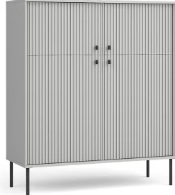 Zestawy Mebli Do Salonu|Komody>MEBLOSIEK Kredens do salonu IRYS nowoczesny czterodrzwiowy szary