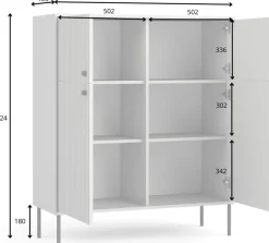 Zestawy Mebli Do Salonu|Komody></noscript>MEBLOSIEK Kredens do salonu IRYS nowoczesny czterodrzwiowy szary