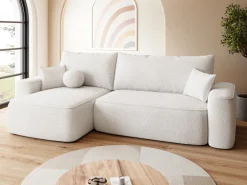 Narożniki|Meble Dla Dzieci>BROMARKT Kremowa kanapa narożna z funkcją spania do salonu CARMELLO DUO