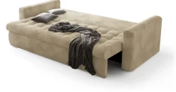 Meble Młodzieżowe|Kanapy I Sofy>BROMARKT Kremowa kanapa rozkładana z funkcją spania do salonu LUIS