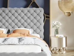 Łóżka Młodzieżowe|Łóżka Z Pojemnikiem></noscript>Riban Kremowe łóżko sypialniane 160x200 cm QUINTE