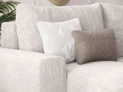 Narożniki></noscript>BROMARKT Kremowy narożnik sztruksowy z funkcją spania do salonu PLUSH U