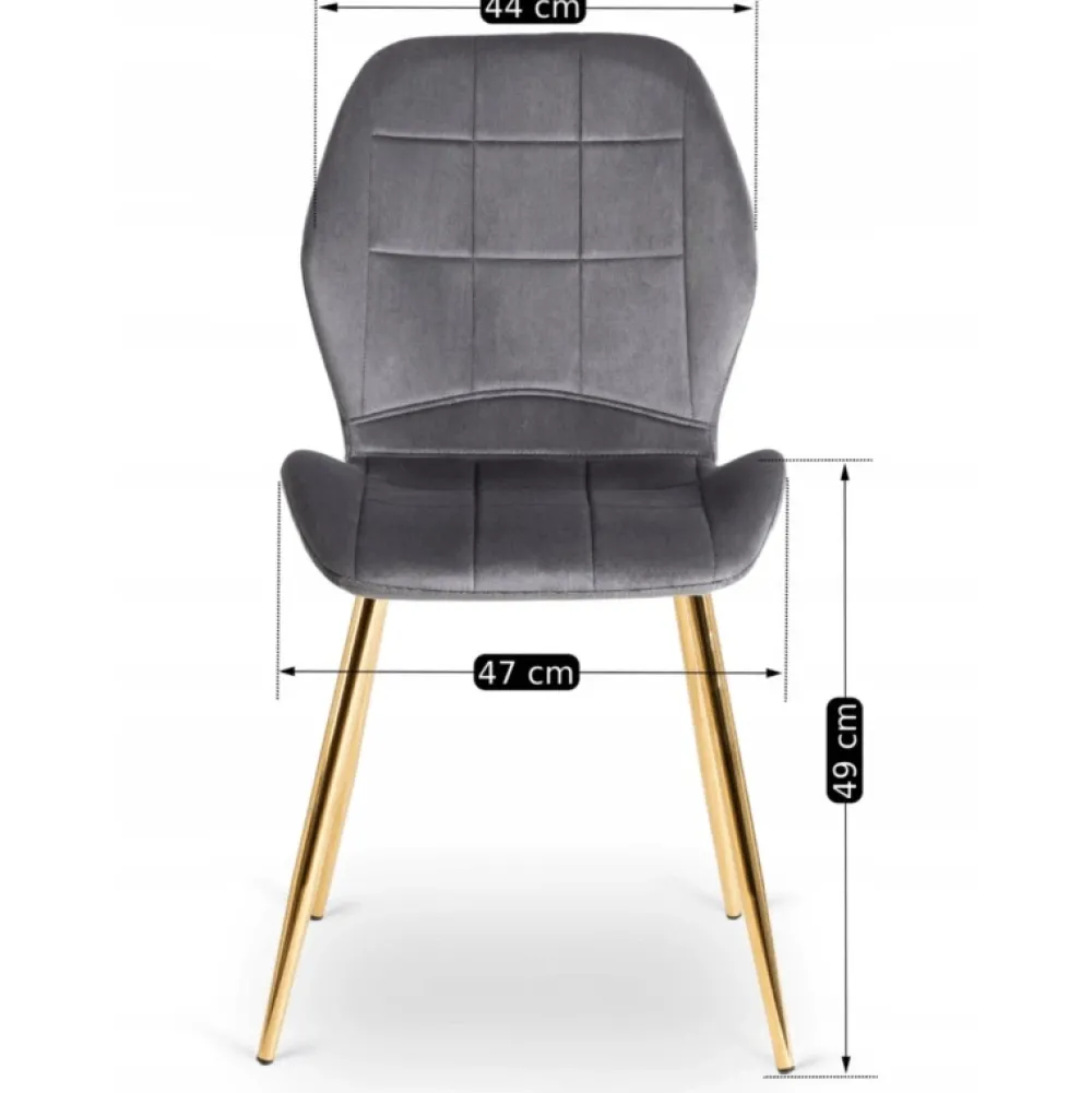 Krzesła Tapicerowane|Krzesła>MEBEL ELITE Krzesło do jadalni tapicerowane welurowe szare INARI