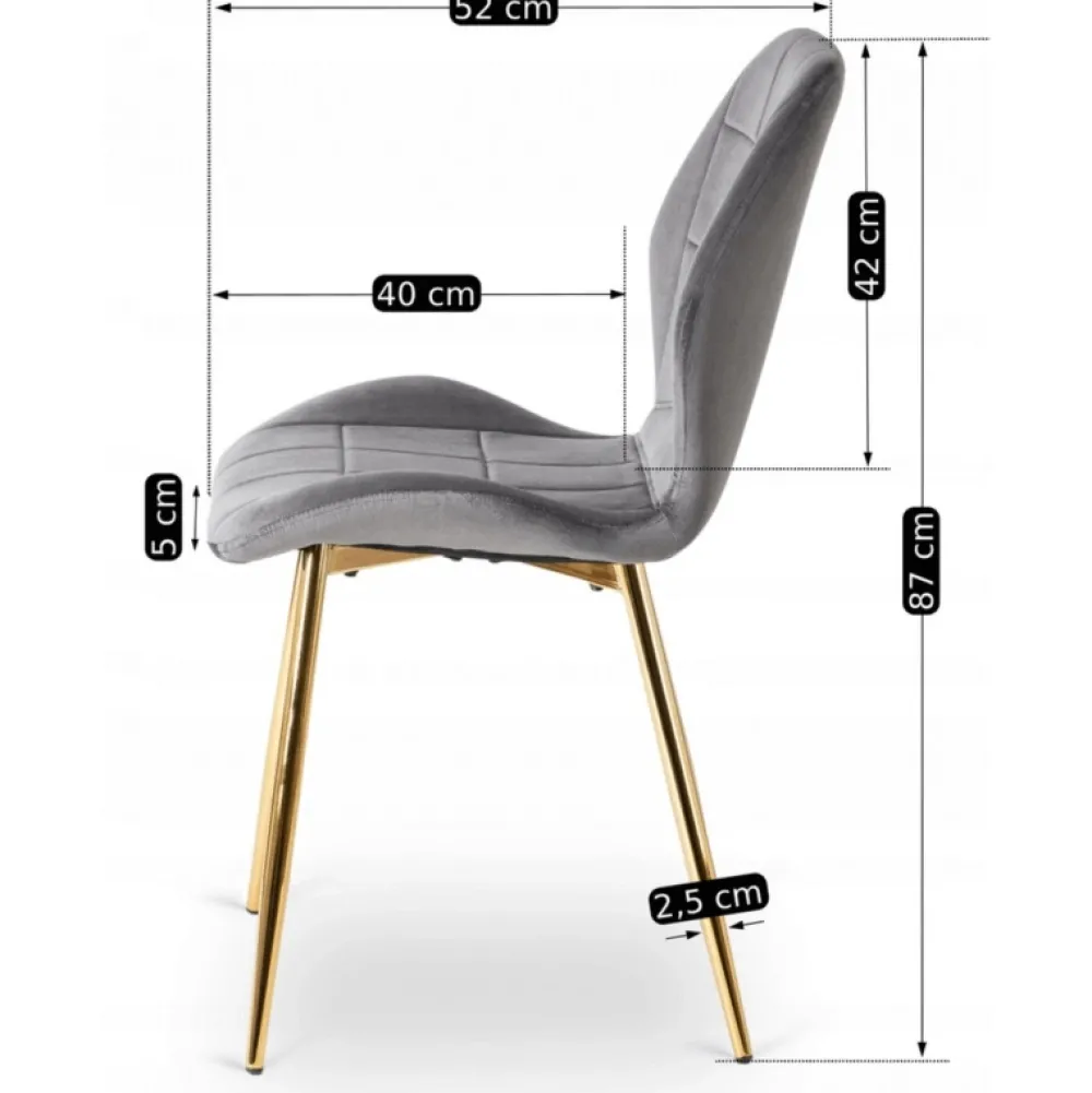 Krzesła Tapicerowane|Krzesła>MEBEL ELITE Krzesło do jadalni tapicerowane welurowe szare INARI