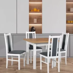 Krzesła Drewniane|Krzesła></noscript>DREWMIX Krzesło do jadalni w stylu skandynawskim białe BAROTTI