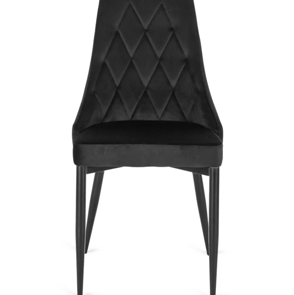 Krzesła Tapicerowane|Krzesła>MEBEL ELITE Krzesło tapicerowane do jadalni czarne welurowe CORIO czarny