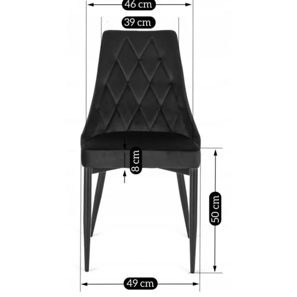 Krzesła Tapicerowane|Krzesła>MEBEL ELITE Krzesło tapicerowane do jadalni czarne welurowe CORIO czarny